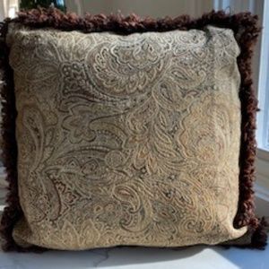 Shams paisley brown/gold throw pillow set of 2